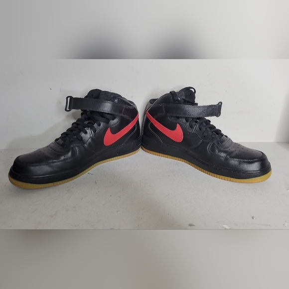 Nike Air Force 1 Mid Black Varsity Red SZ 14 - Picture 3 of 9